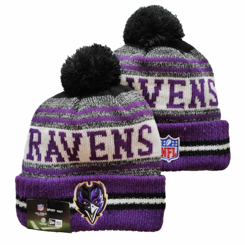 Ravens Team Logo Purple and Gray Pom Cuffed Knit Hat YD,We sell and wholesale Ravens Team Logo Purple and Gray Pom Cuffed Knit Hat YD on line form chian!